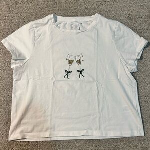 Cynthia Rowley Champagne Glass Baby Tee – Size M
